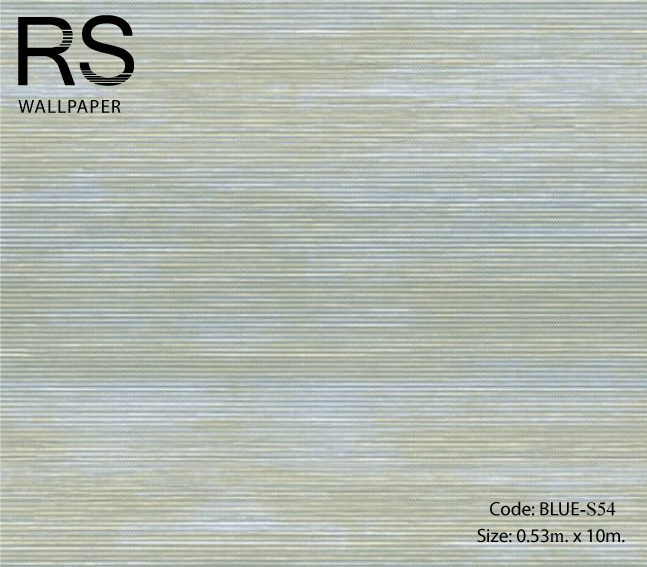 วอลเปเปอร์เทกเจอร์เส้นนอนพื้นสีเขียวอ่อนแกมทองคาดด้วยเส้นสีเขียวแก่ BLUE-S54