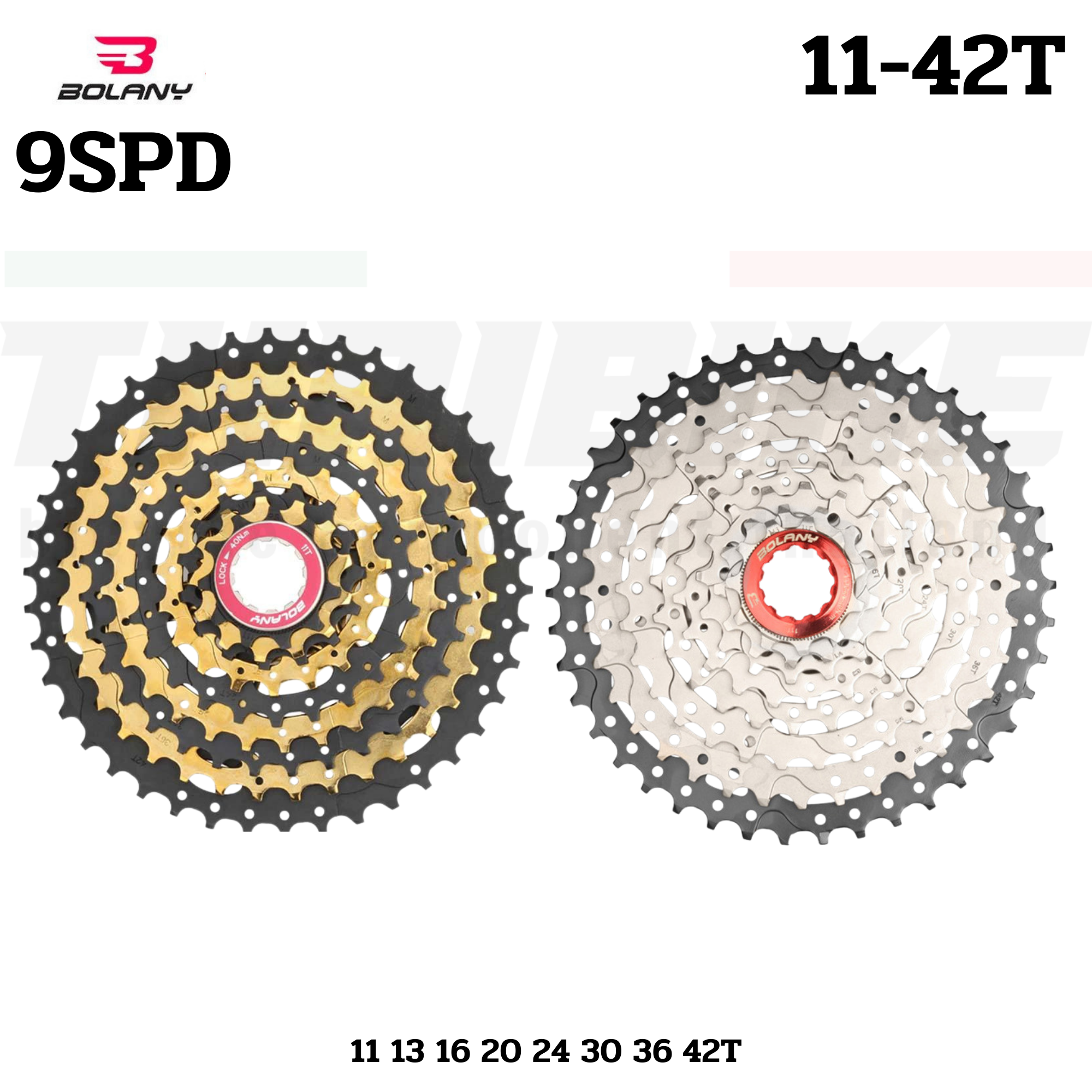 เฟืองจักรยานเสือหมอบเสือภูเขา BOLANY 9SPD ขนาด 11-40T