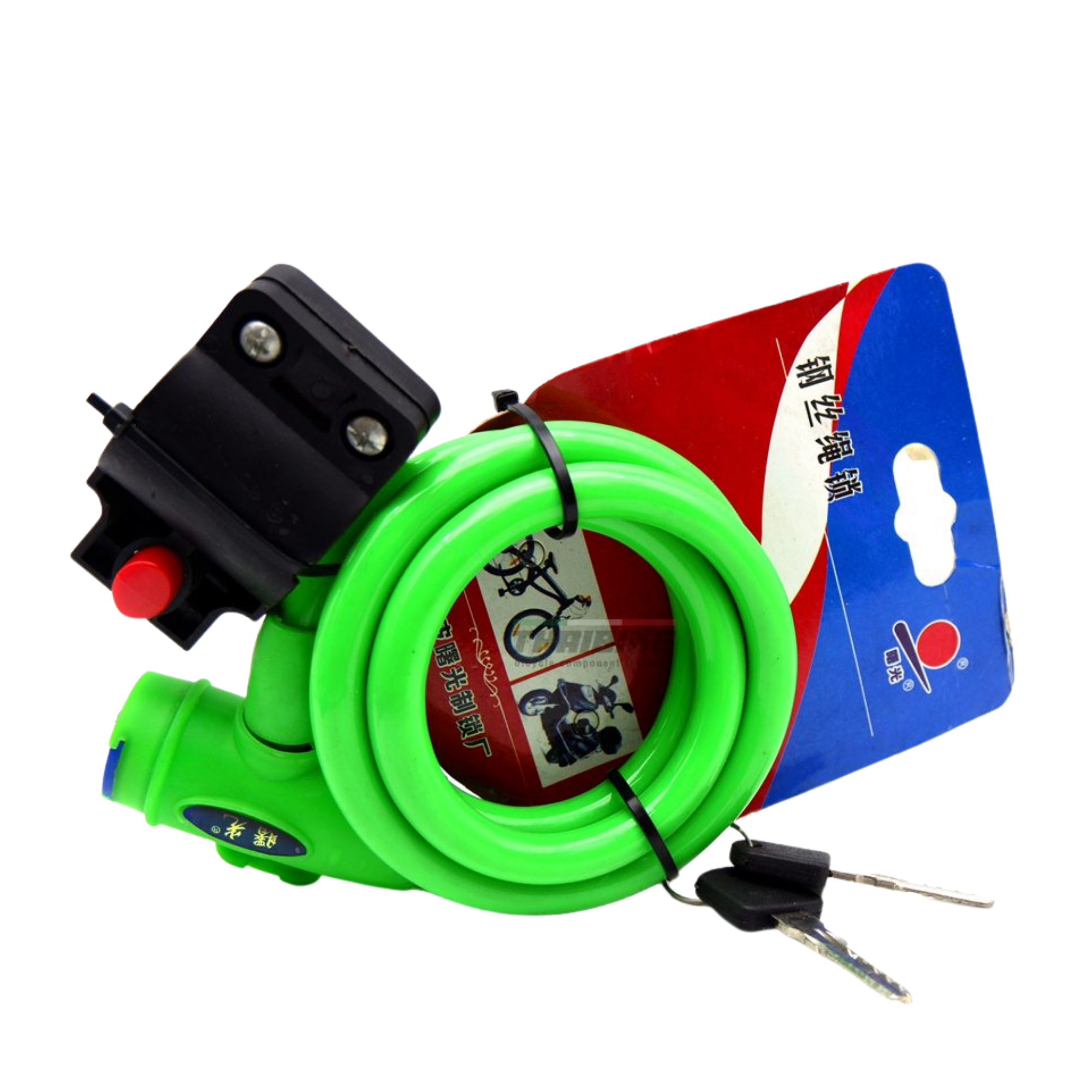 สายล็อคจักรยานแบบกุญแจ พร้อมที่ยึดติดกับตัวรถ ยี่ห้อ CH1