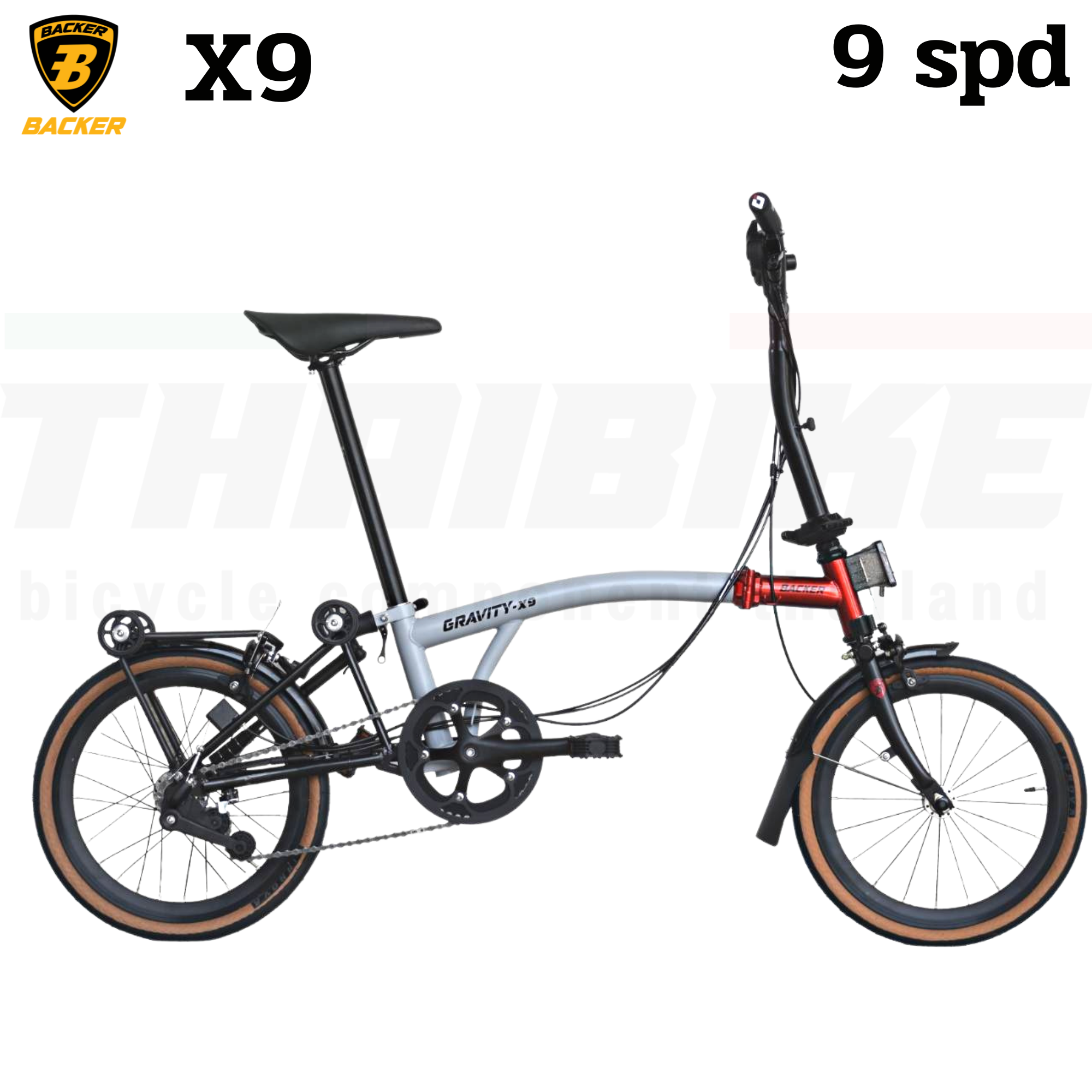 ใหม่ล่าสุด จักรยานพับ BACKER รุ่น Gravity-X9 รุ่น 9 สปีด