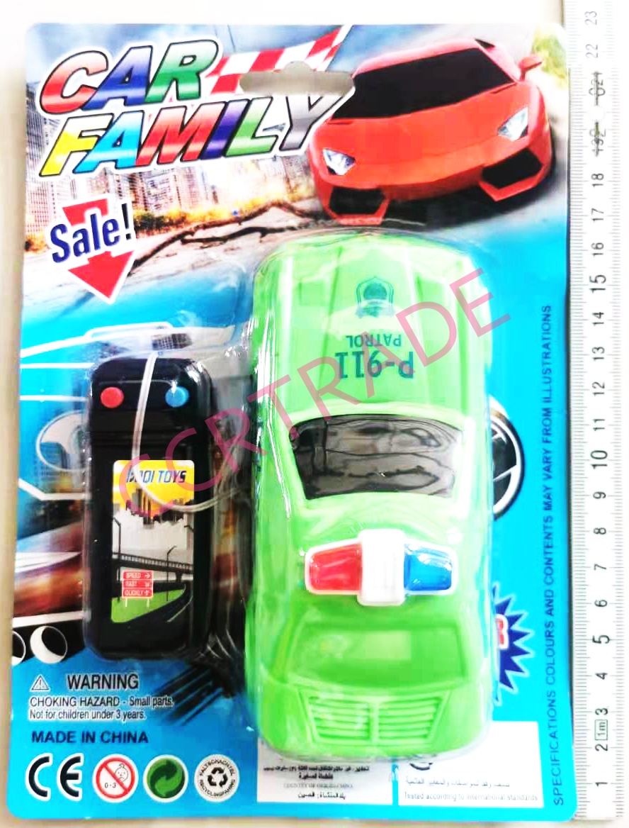 รถตำรวจสีสดบังคับ+รีโมทแผง 22.5 ซม.
