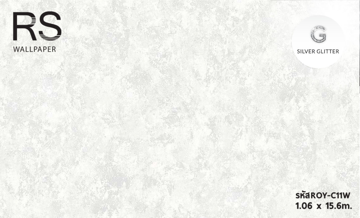 วอลเปเปอร์สีพื้น สีขาวมุก มีกลิเตอร์ ROY-C11W