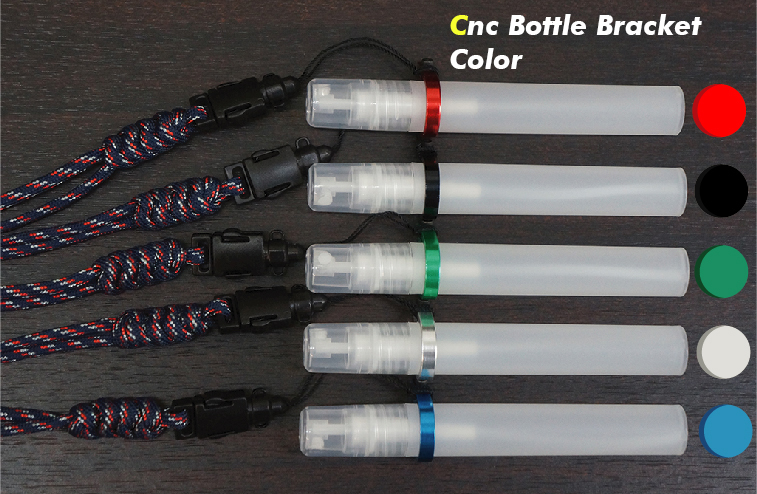 สายคล้องคอเชือก Paracord 550 พร้อมตัวแขวนCNC กับ ขวดสเปรย์ ขนาดพกพา 10ml
