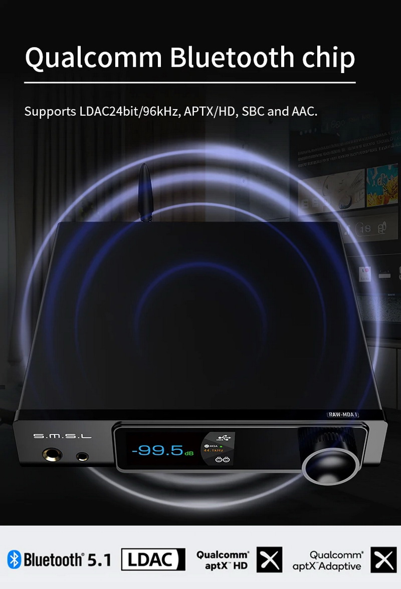 SMSL RAWMDA1 DAC/AMP ตั้งโต๊ะ ชิป ESS ES9039Q2M x2 รองรับ MQA, Dual Hi-Res ประกันศูนย์ไทย