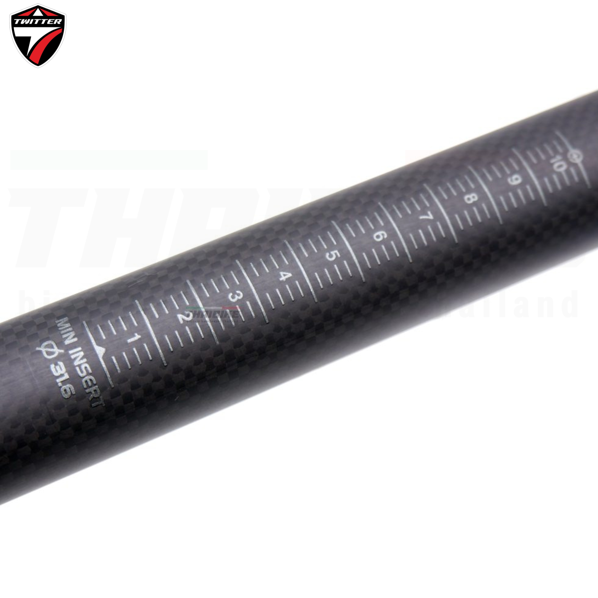 หลักอานจักรยานคาร์บอน T.WITTER 31.6X340มม ลายเปลือกมุก