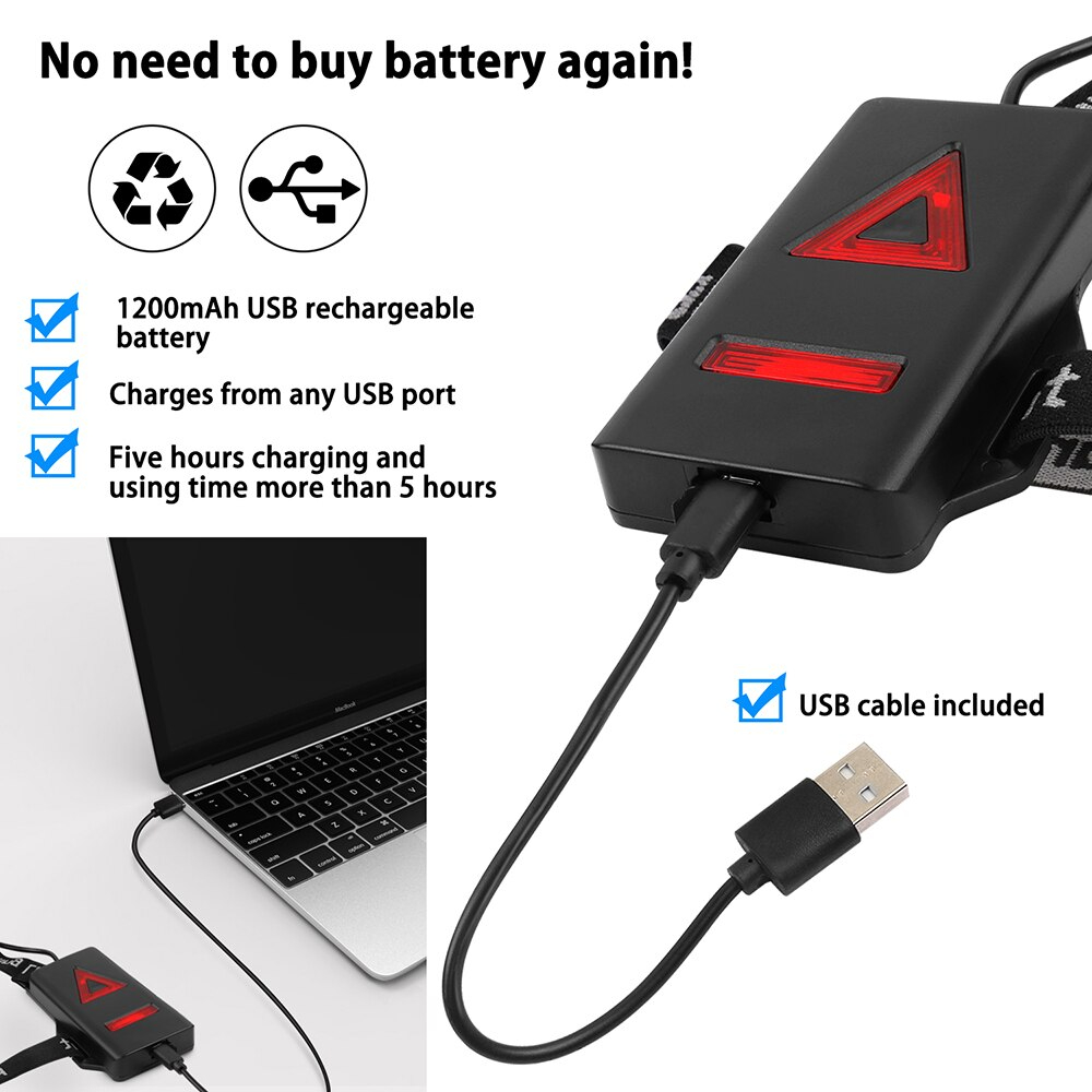 ไฟคาดอกสำหรับ วิ่ง ปั่นจักรยาน THAIBIKE RUN LIGHT USB