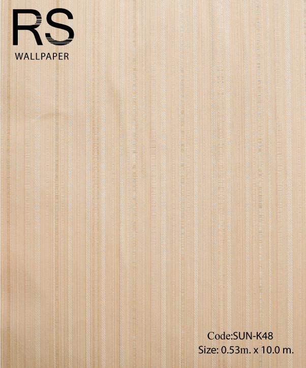 วอลเปเปอร์ลายเส้นโทนสีครีมประกายทอง SUN-K48