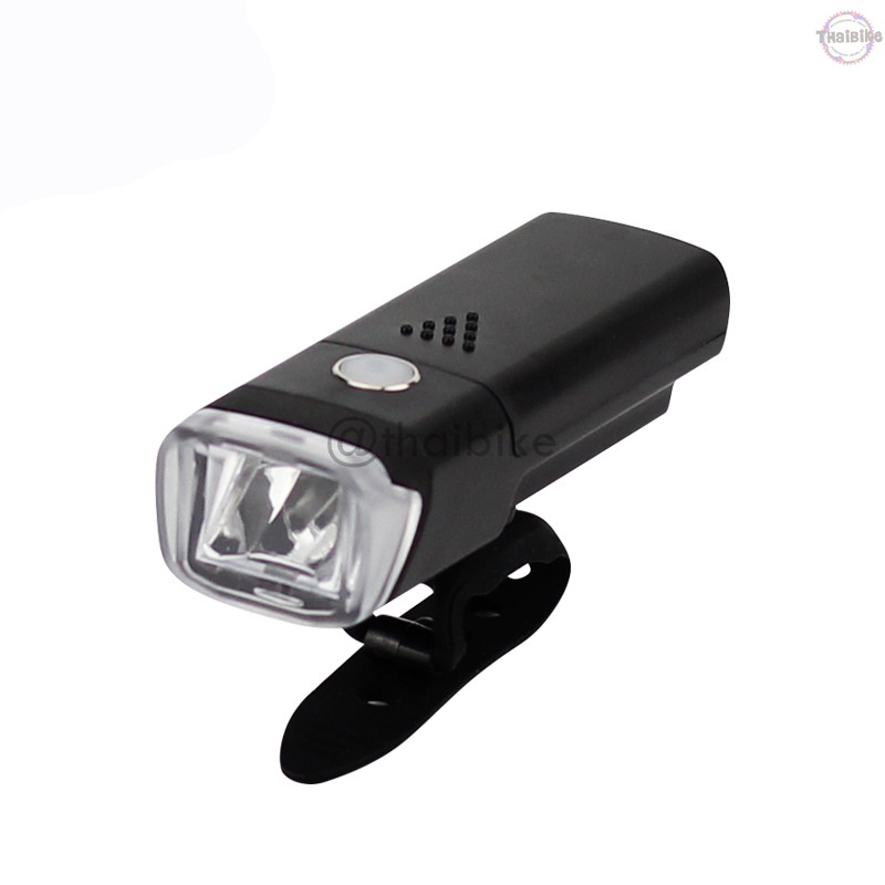 ไฟหน้าจักรยาน HJ-046 สีดำ แบบใช้ถ่าน จักรยาน