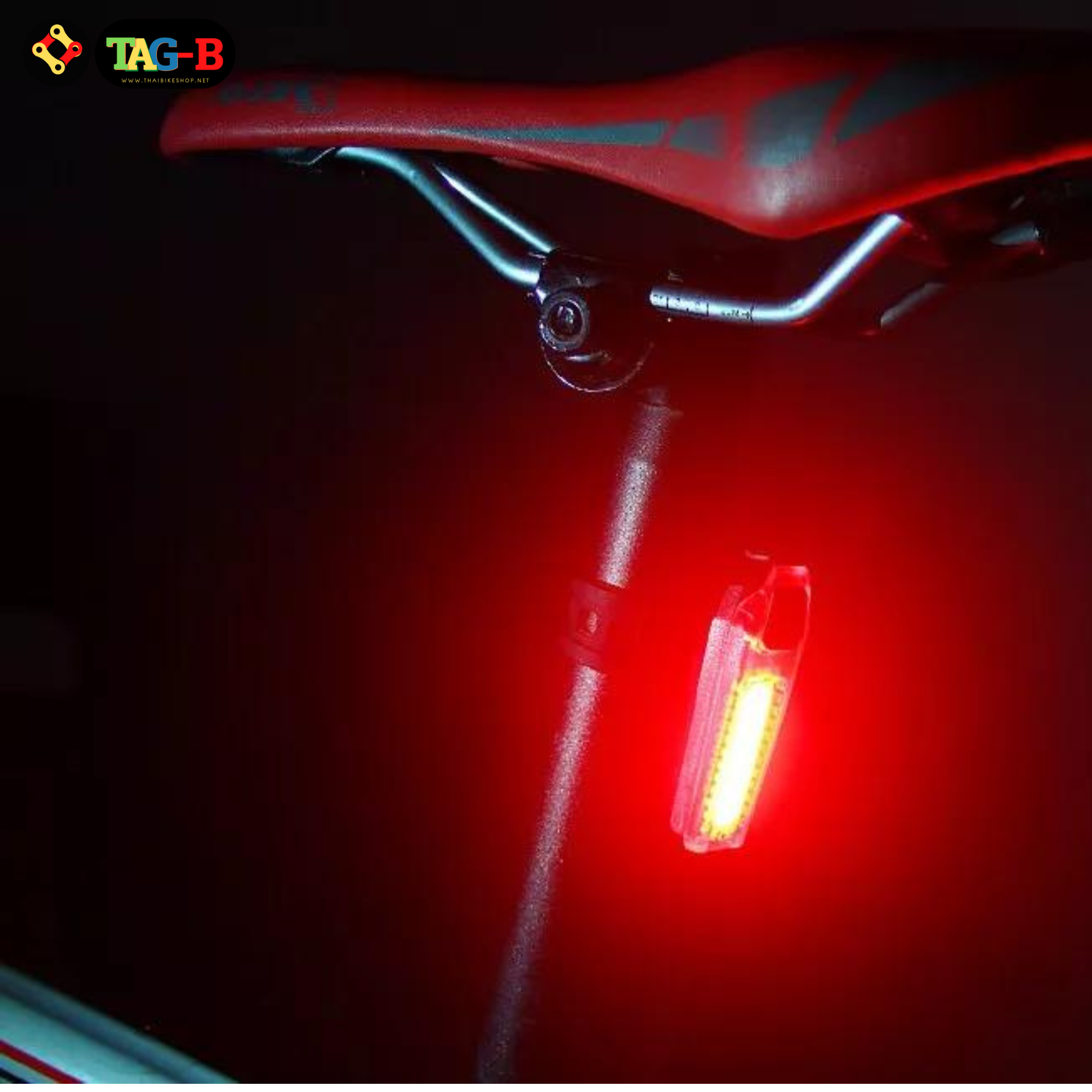 ไฟท้ายจักรยานชาร์จ USB ติดกระเป๋าได้ รุ่น ZH1608