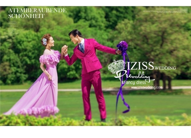 PW229 - Pre order ชุดคู่ถ่ายพรีเวดดิ้ง (prewedding dress) & ชุดแต่งงานแฟนซี (Fancy wedding dress)ชายหญิง "ธีมสีม่วง"