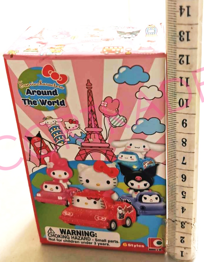 รถซานริโอ้ท่องโลกเซอร์ไพร์สกล่อง 7x11.5 ซม.(ลิขสิทธิ์แท้)(1x6)