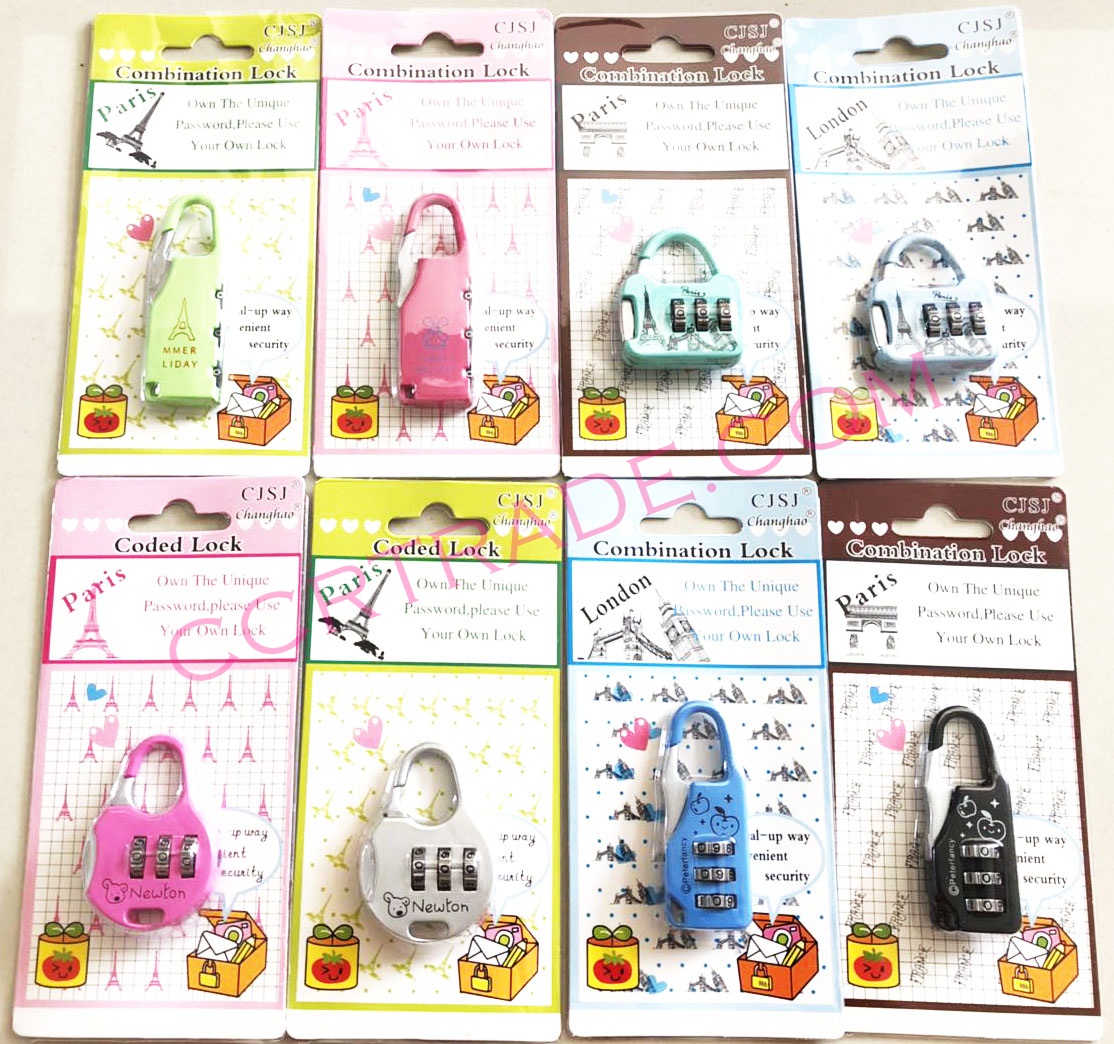 กุญแจกระเป๋าเดินทาง ล็อครหัสแผง 14 ซม.(คละแบบ)
