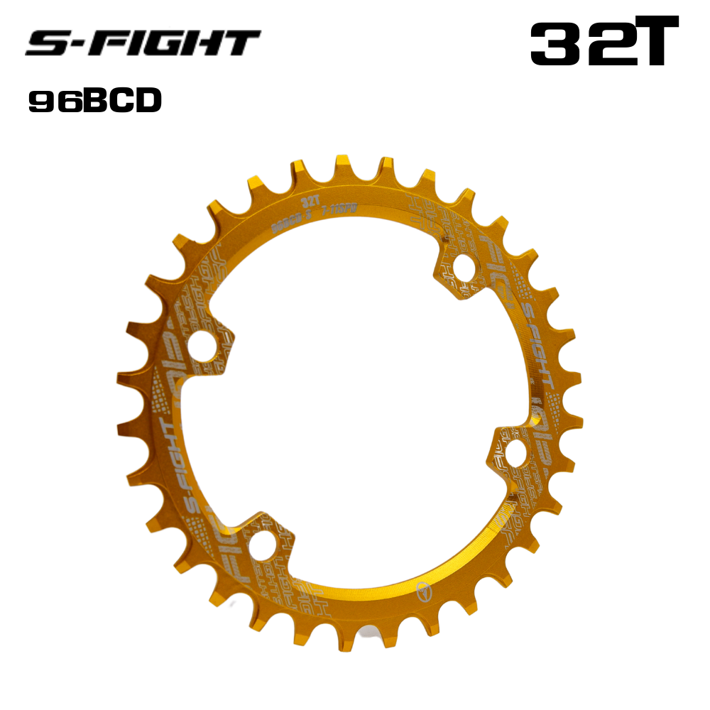 ใบจานจักรยานเสือภูเขาแบบชั้นเดียว S-FIGHT 96BCD 36 38T