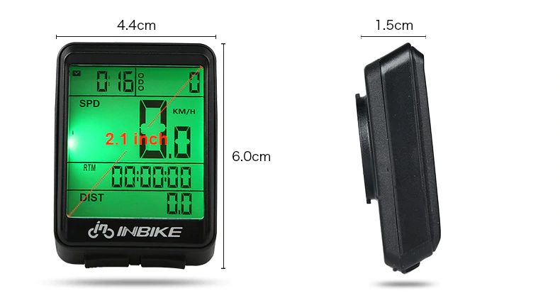 ไมล์ไร้สายมีไฟ INBIKE รุ่น IC321 ไฟสีขาว วัดความเร็วจักรยาน