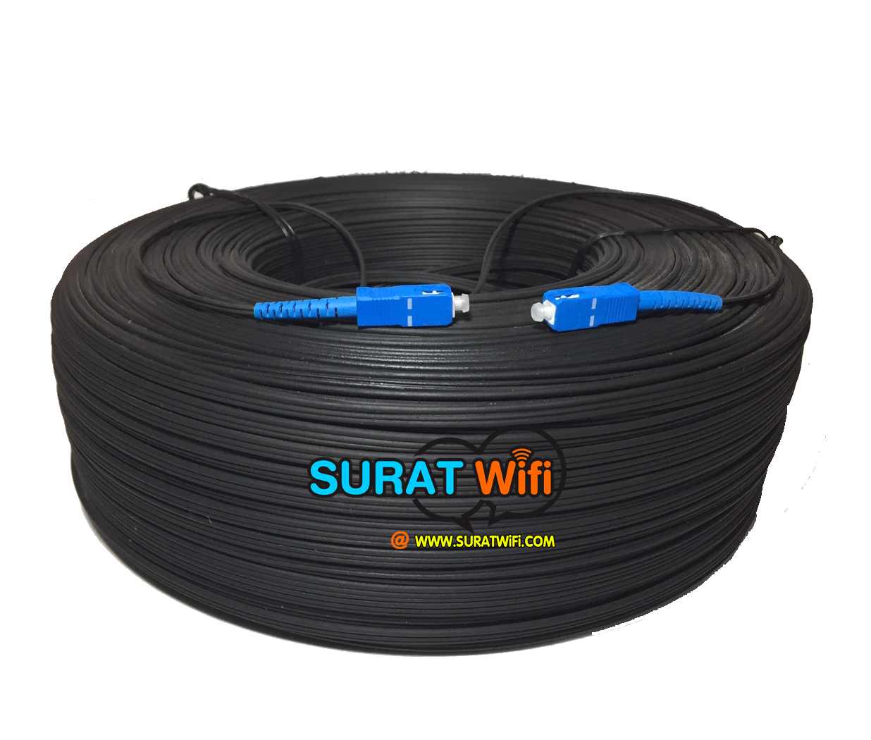 สาย Fiber Optic FTTx Single core ไม่มีสลิง หัว SC ยาว 50 เมตร