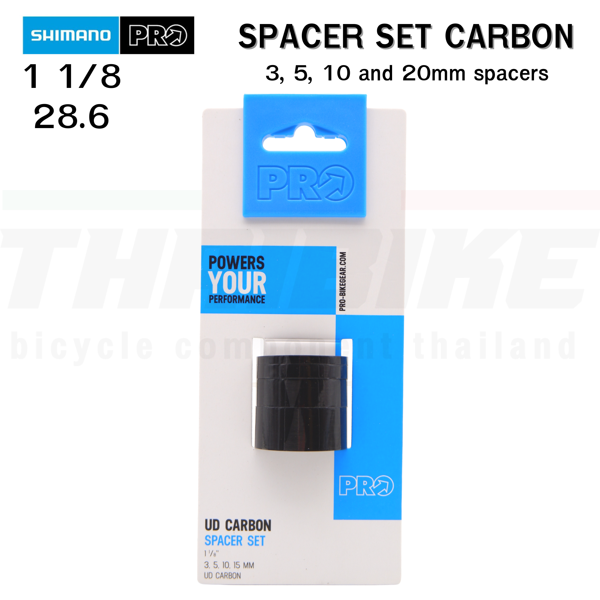 ชุดแหวนรองคอคาร์บอน ชุดสเปเซอร์คาร์บอน, SHIMANO PRO 3MM/5MM/10MM/15MM