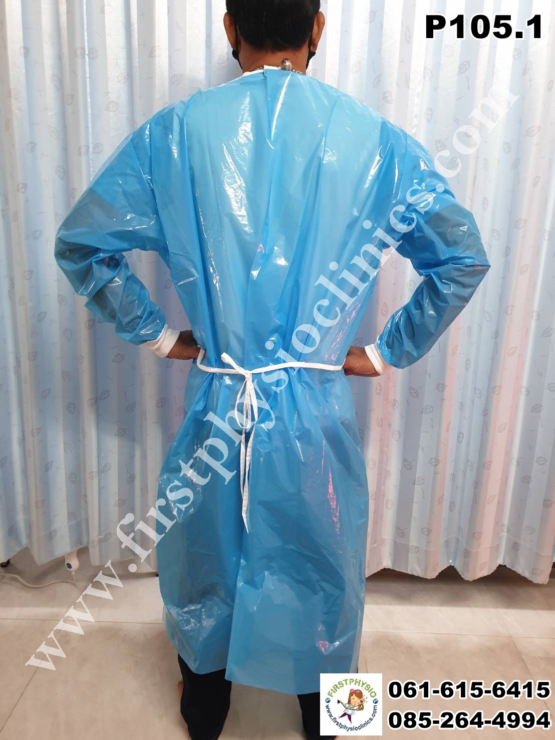 FIRSTPHYSIO ชุดคลุมผ่าตัด ชุดคลุมผ่าตัดสำหรับใช้ครั้งเดียว ชุดป้องกันโควิด 19 DISPOSABLE ISOLATION GOWN