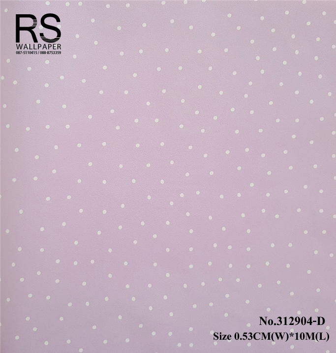 วอลเปเปอร์ ล้างสต๊อก ลายจุดขาว พื้นสีชมพูม่วง 312904-D