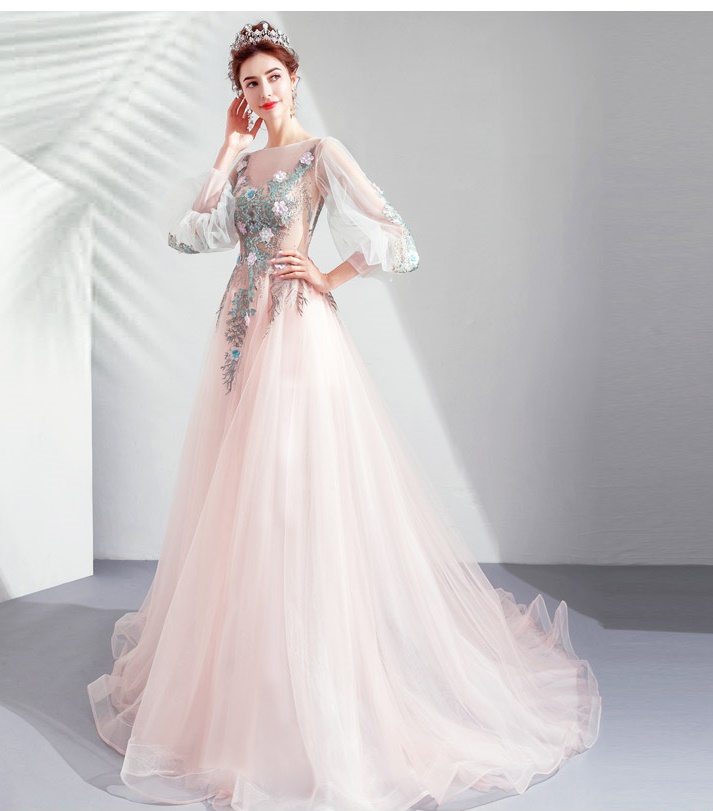 DL099 **พรีออเดอร์** ชุดออกงานสีเนื้อ ชุดราตรี เดรสยาวออกงาน (Night party dresses) ชุดไปงานแต่งงานสวยๆ "ธีมสีเนื้อ"