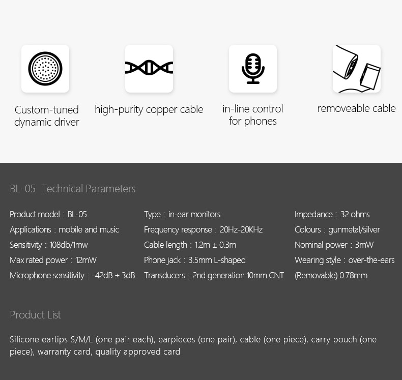 ขาย Blon BL05 หูฟัง Dynamic 10mm ใช้ Carbon Diaphragm เป็นส่วนประกอบไดร์เวอร์