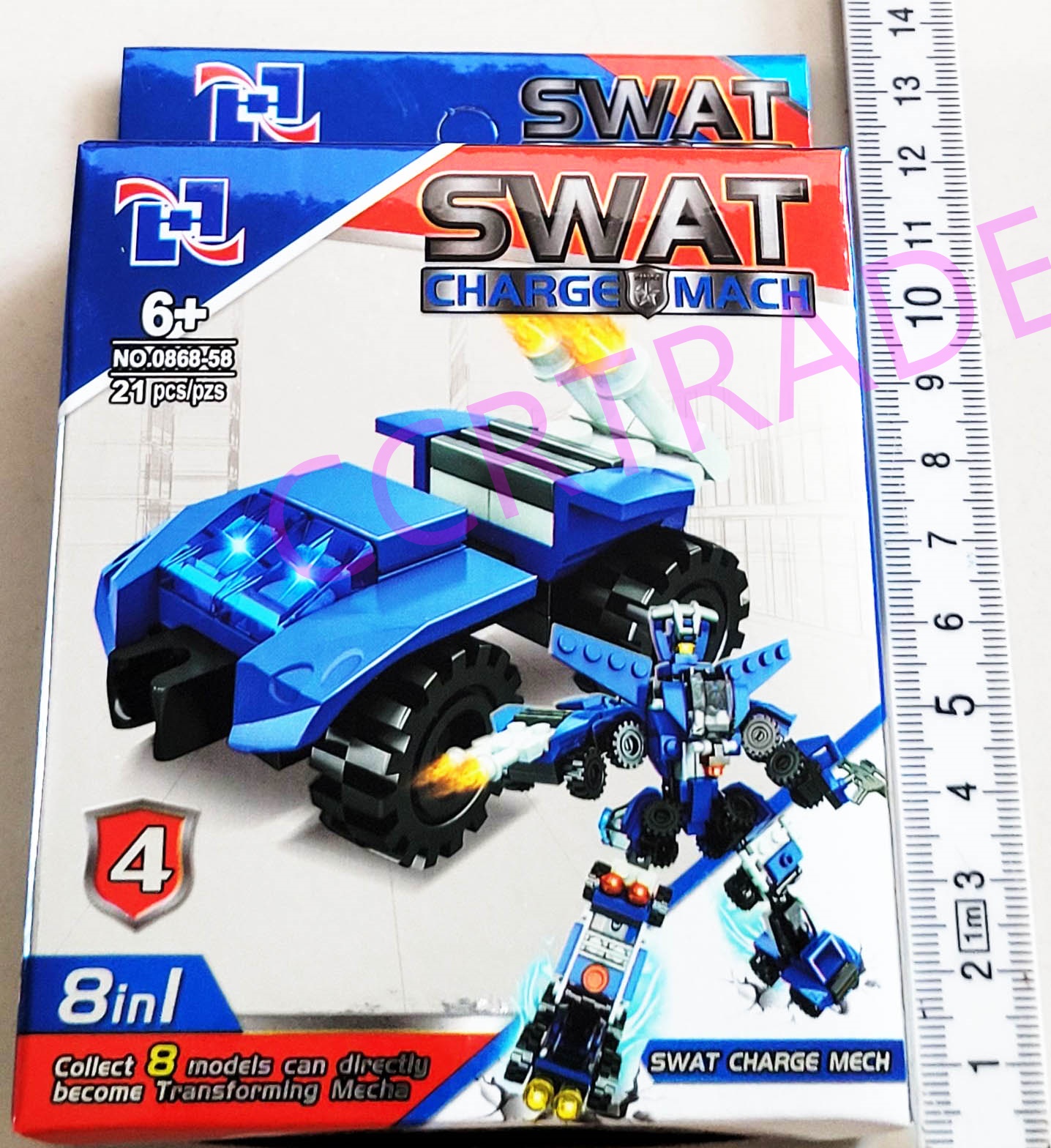 เลโก้หน่วยสวาทกล่องเงา 8 แบบ 9.5x14 ซม.(งานห้าง)