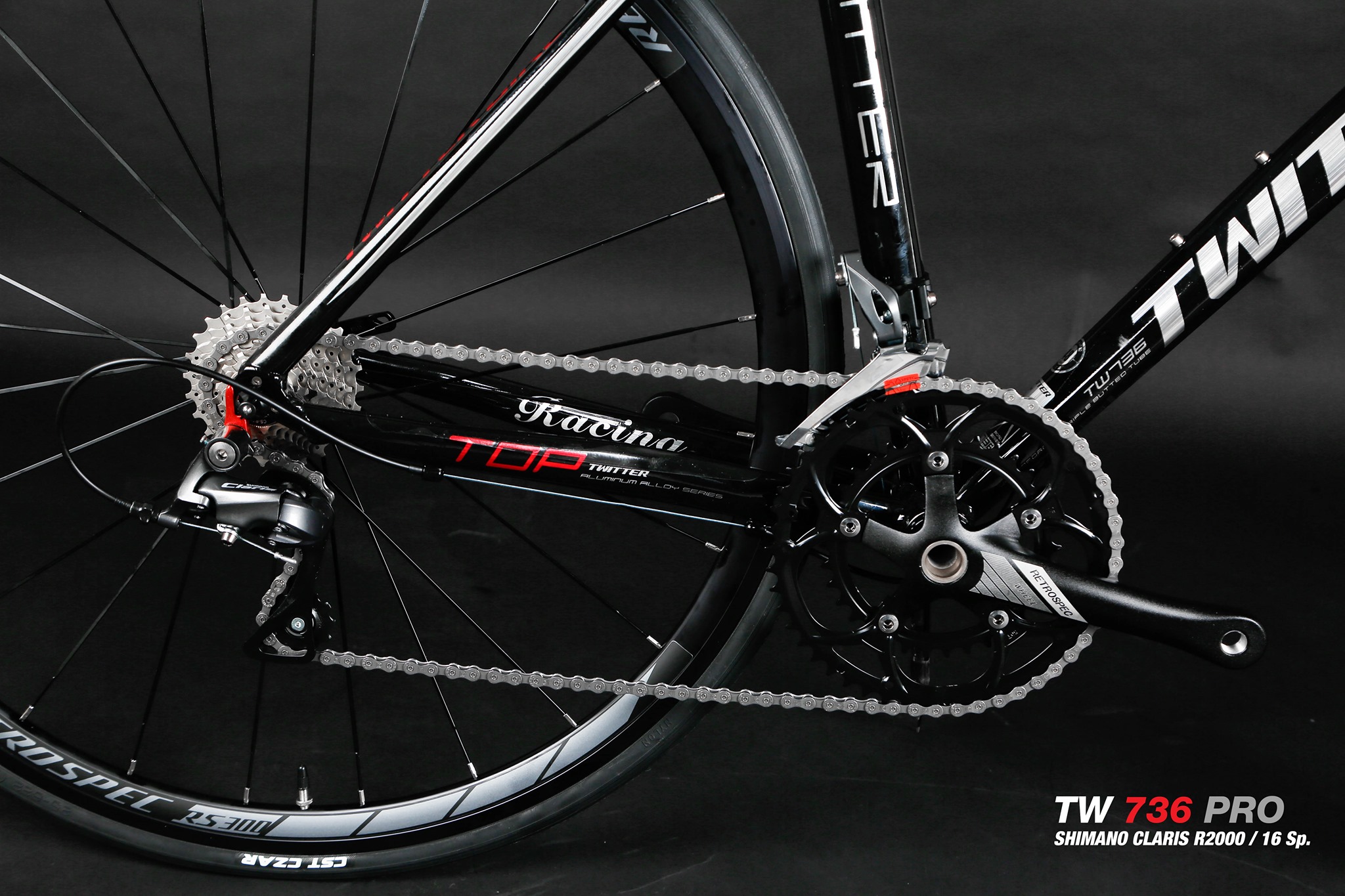 จักรยานเสือหมอบ TWITER รุ่น TW 736 PRO Top Aluminium ลบรอยเชื่อม ซ่อนสาย