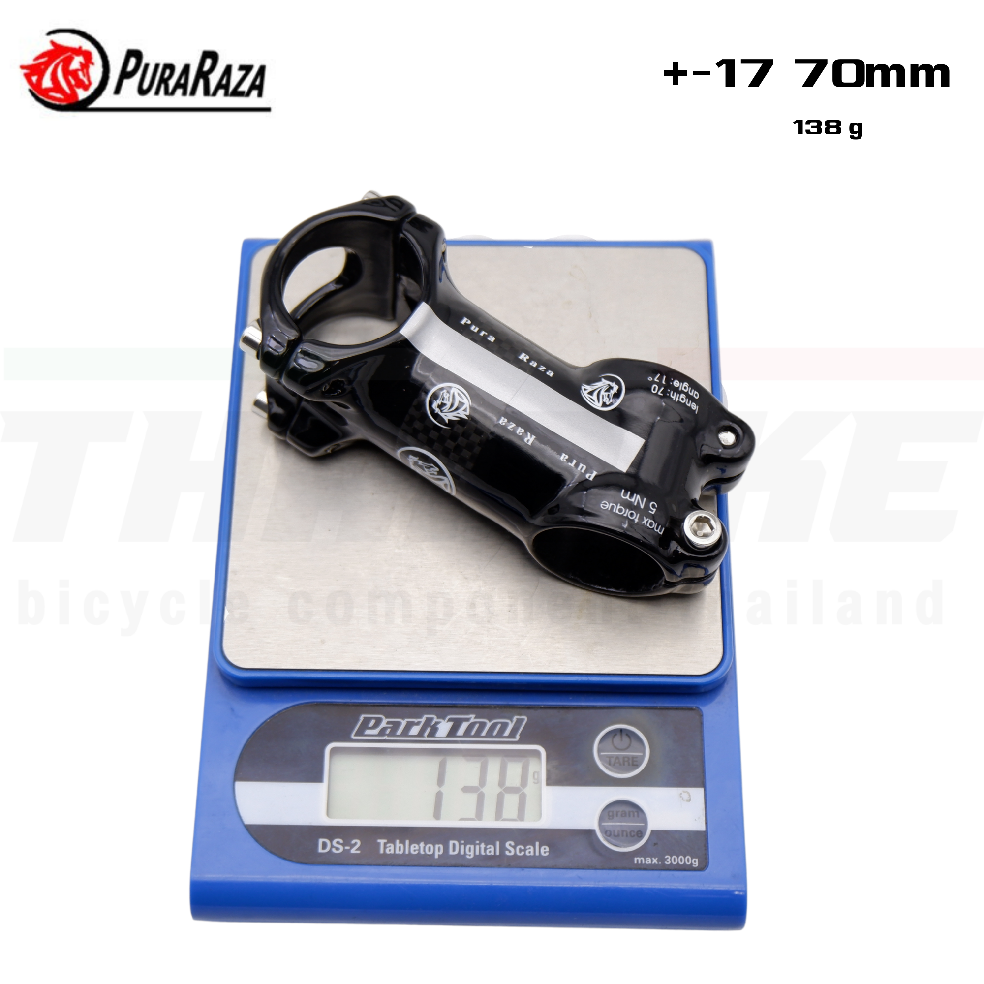 สเต็มจักรยาน Puraraza Ultra-lightweight อลูเคลือบคาร์บอน +-6 +-17