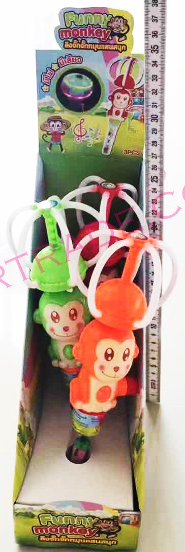 ลิงน้อยมือหมุน+ยางลบ มีเพลงมีไฟ 23.5 ซม.