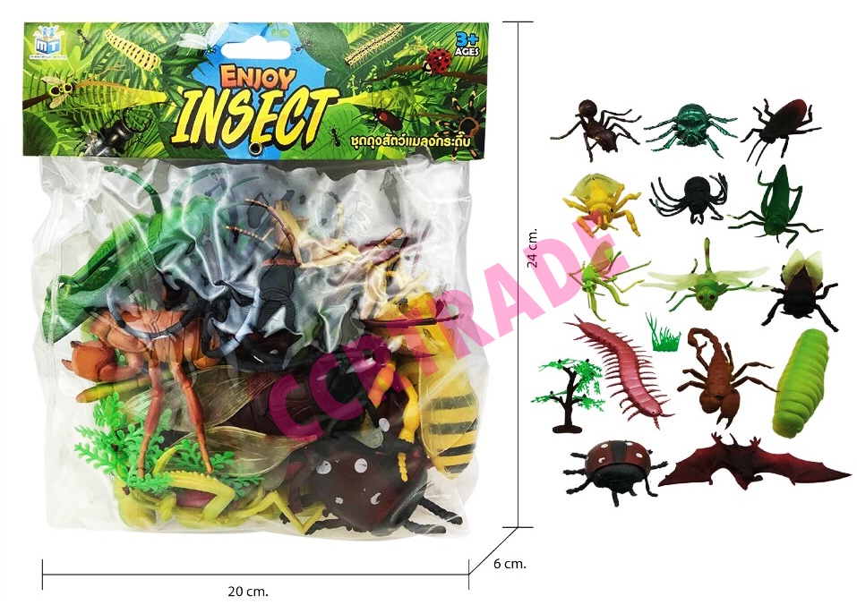 ชุดเรียนรู้โลกแมลง 15 ชิ้นถุง PVC 24.5 ซม.(1x3)