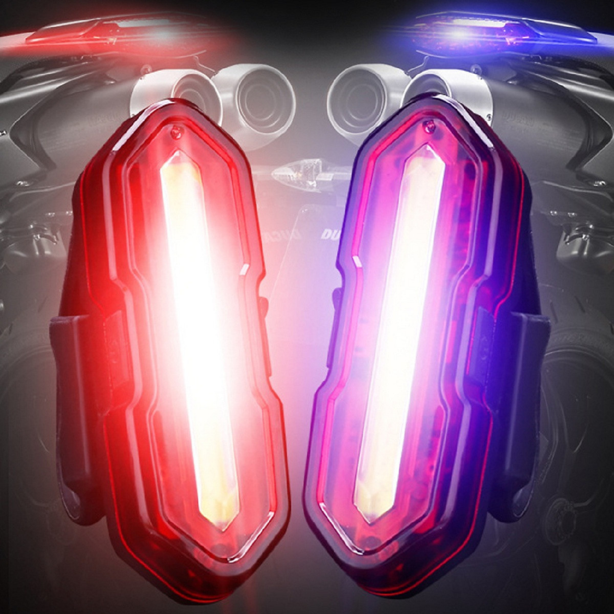 ไฟท้ายจักรยานเสือหมอบ เสือภูเขา THAIBIKE SOLDIER สีขาวแดง สีแดงน้ำเงิน