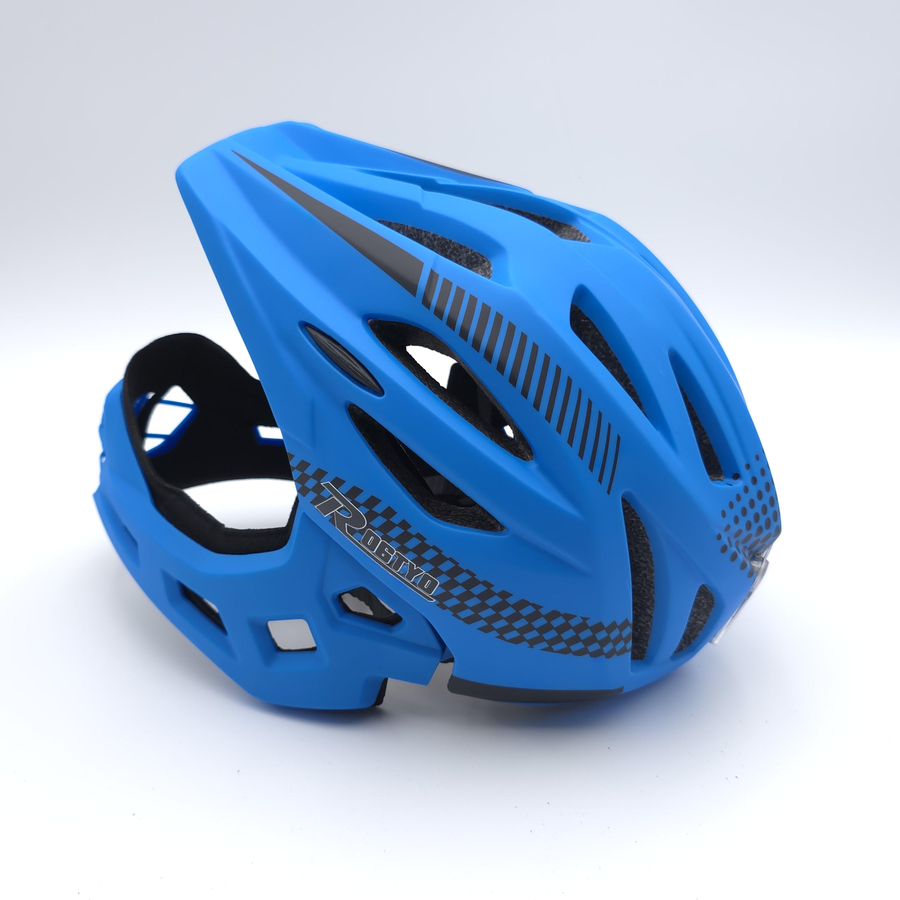 หมวกจักรยานเด็ก เต็มใบ สีฟ้าดำ 46-53 ซม.