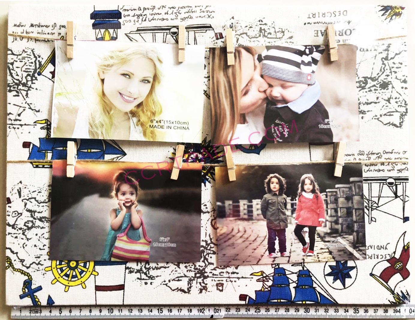 กรอบรูปตกแต่งห้อง+ไม้หนีบ 8 ชิ้น 30x40 ซม.(1x3)