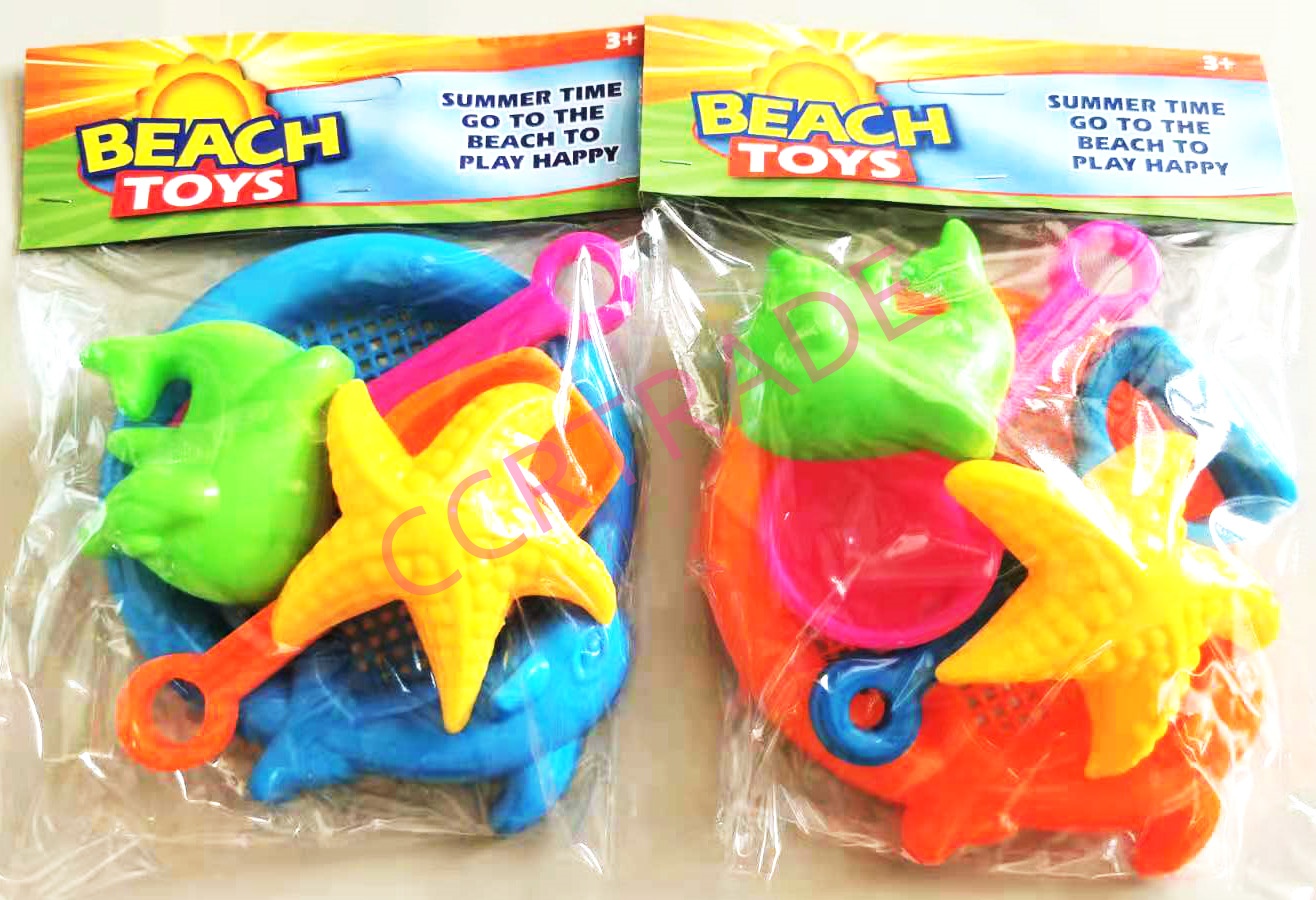 ชุดเล่นทรายสีสด 5 ชิ้นถุง PVC 18.5x23 ซม.