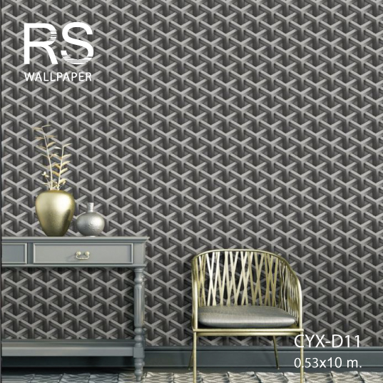 วอลเปเปอร์ลายกราฟฟิค(REVIVE) สีเทา เงิน CYX-D11
