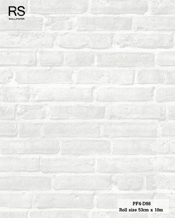 วอลเปเปอร์ ลายอิฐ สีขาวเทาอ่อน PF4-D98