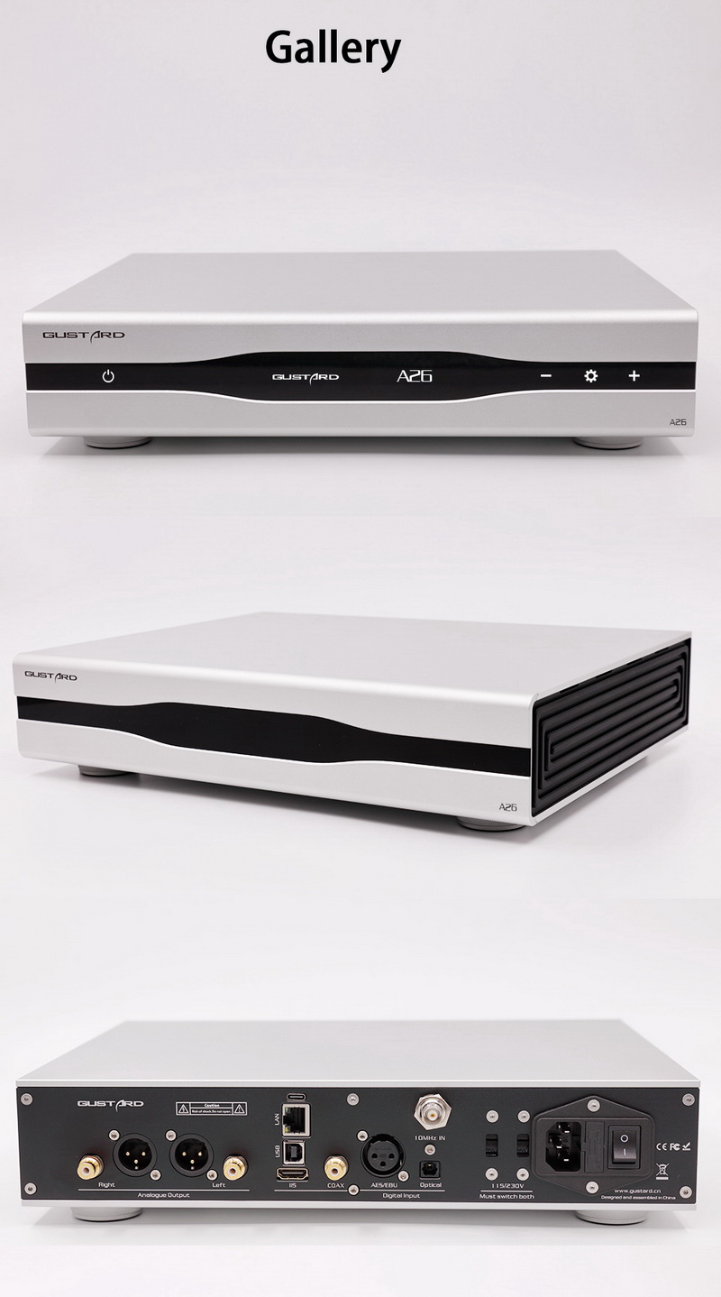 Gustard A26 DAC ตั้งโต๊ะชิป AK4499EX x2 + AK4191 รองรับ MQA, Roon bridge ประกันศูนย์ไทย