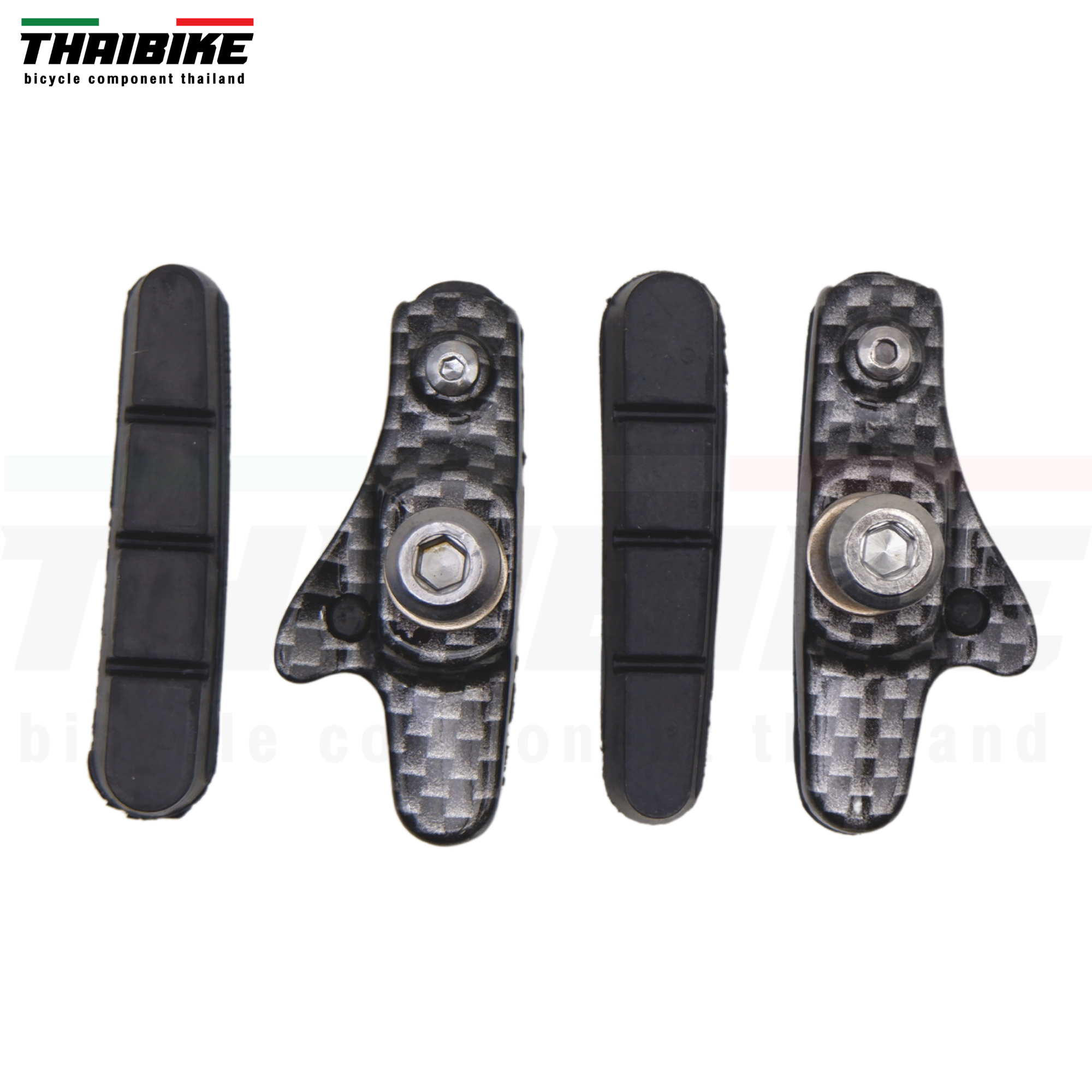 ผ้าเบรคจักรยานเสือหมอบล้ออลูมิเนียม แบบมีฝักเบรค THAIBIKE แถมฟรียางเบรค 1 ชุด