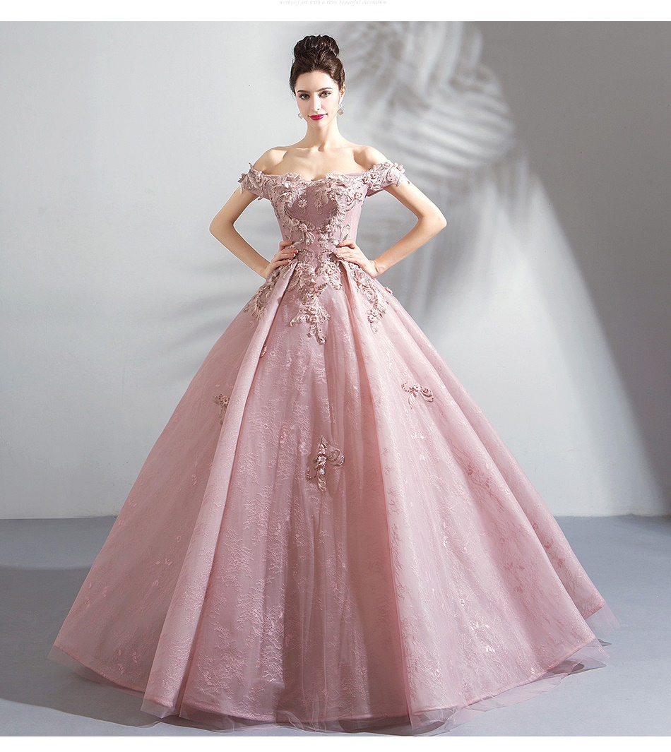 DL105 **พร้อมส่ง** ชุดออกงานสีชมพู ชุดราตรี เดรสยาวออกงาน (Night party dresses) ชุดไปงานแต่งงานสวยๆ "ธีมสีชมพู"