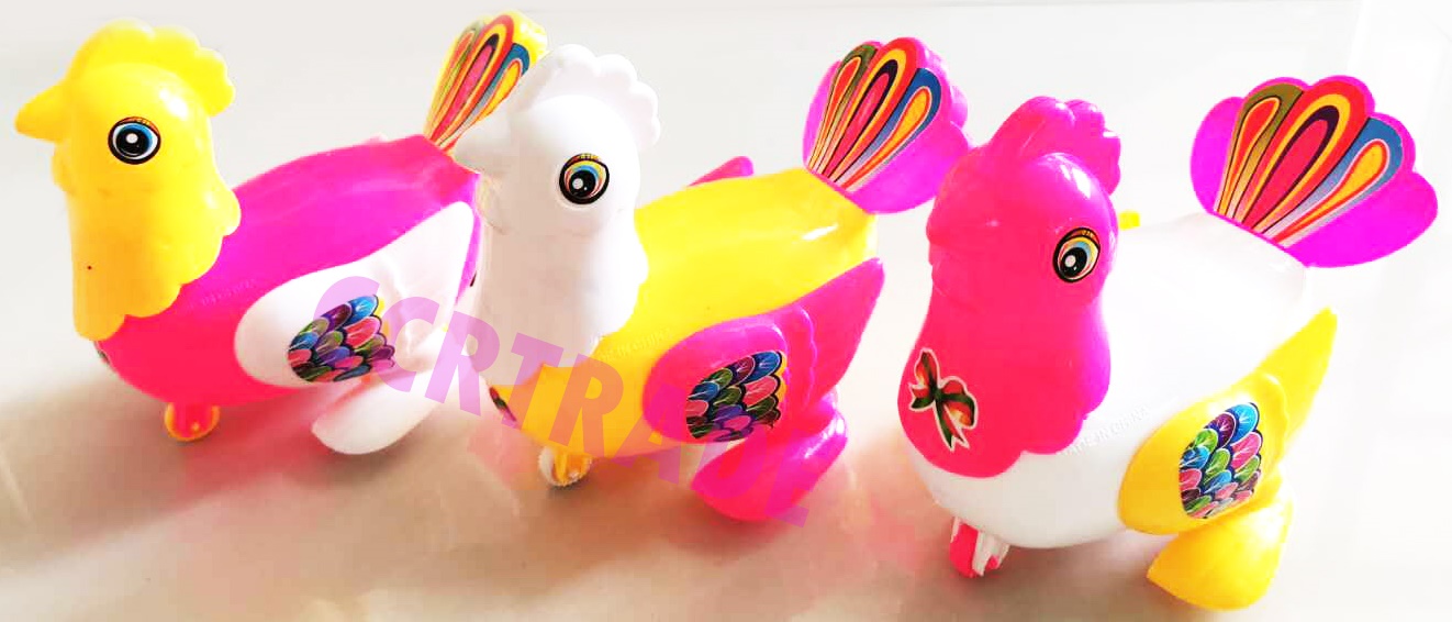 ไก่สีสดดึงสาย มีไฟ 15 ซม.