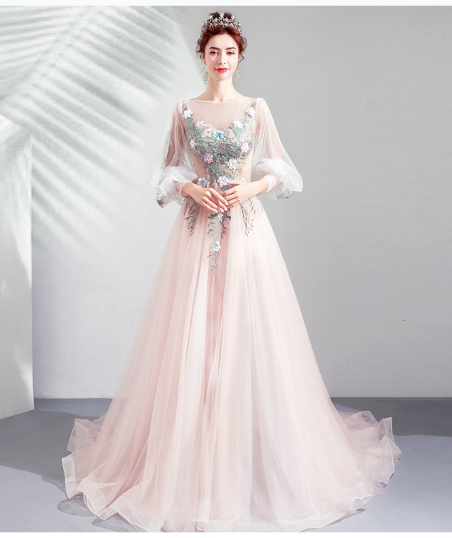 DL099 **พรีออเดอร์** ชุดออกงานสีเนื้อ ชุดราตรี เดรสยาวออกงาน (Night party dresses) ชุดไปงานแต่งงานสวยๆ "ธีมสีเนื้อ"