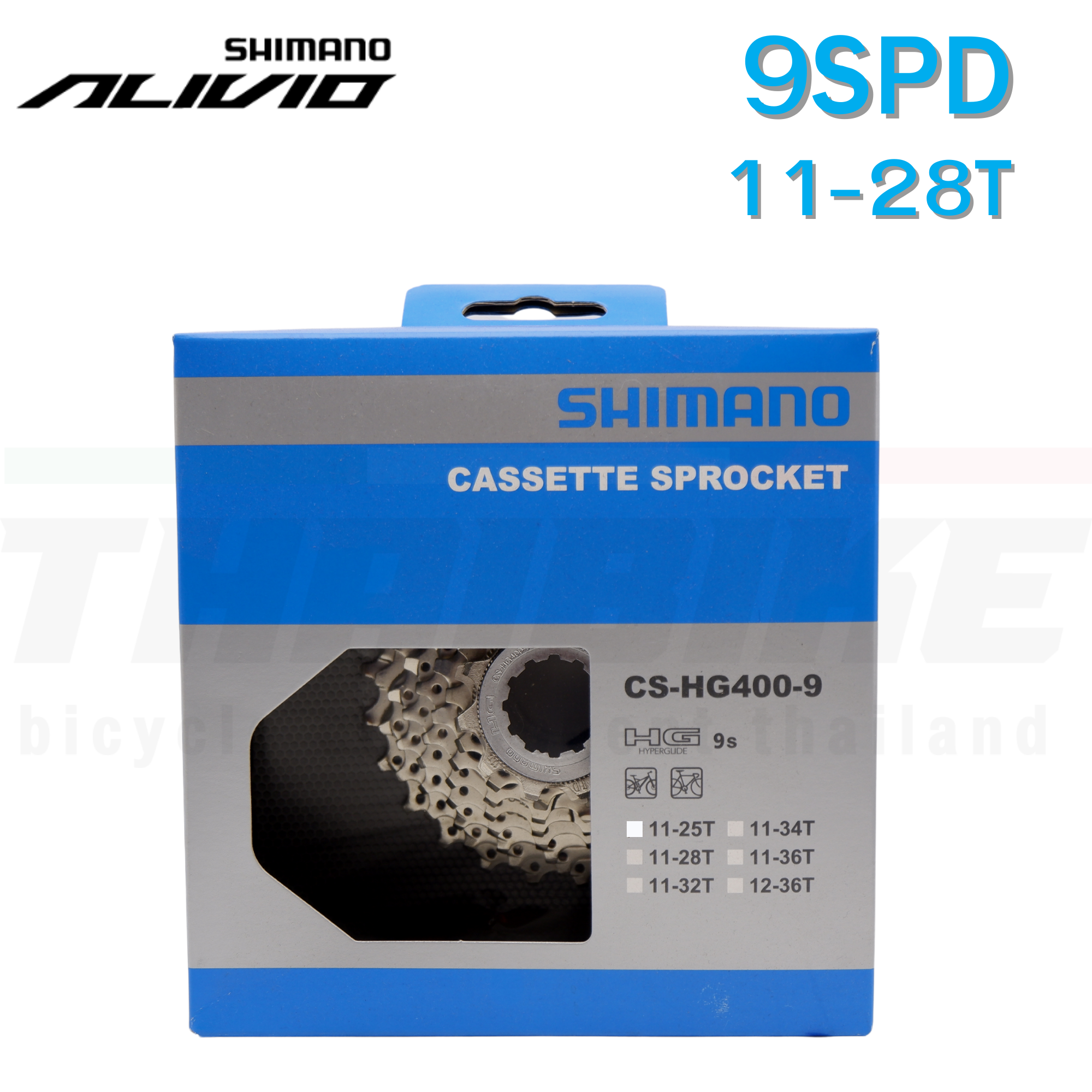 เฟืองจักรยาน สเตอร์ SHIMANO SORA/ALIVIO, CS-HG400-9, 9SPD 11-25/28/32/34 12-25/36T