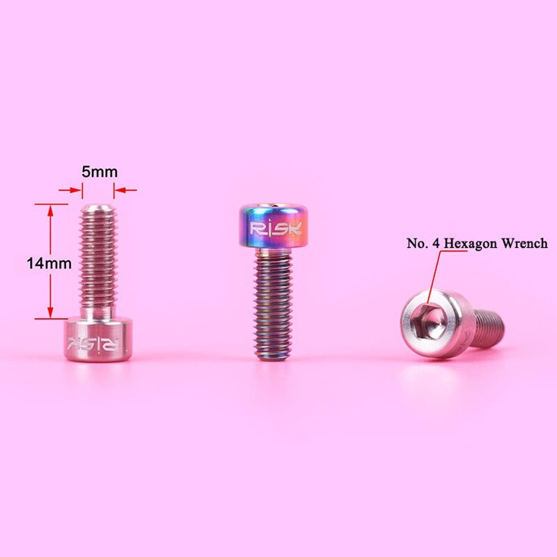 น็อตไทเทเนียม RISK ขนาด M5X14 สำหรับใส่ SHIFTER จักรยาน