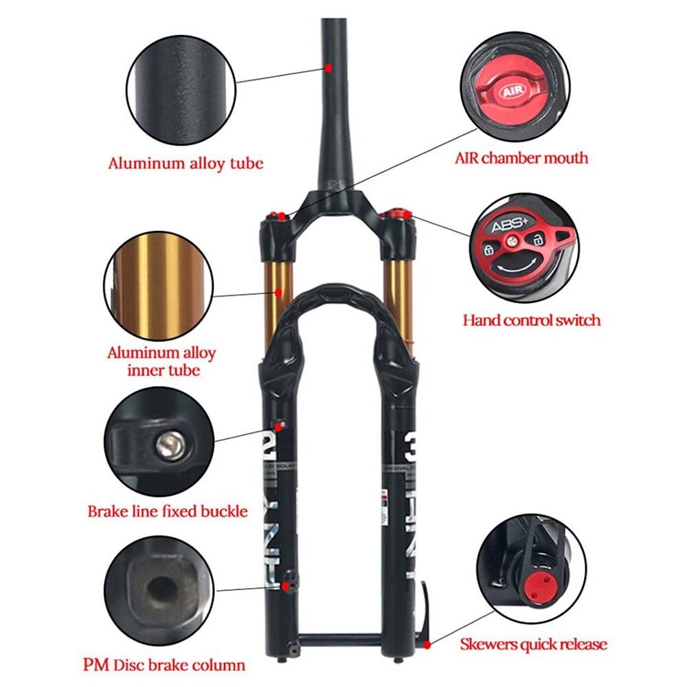 โช๊คลมจักรยาน BOLANY สำหรับล้อ 27.5 29 แกน 15