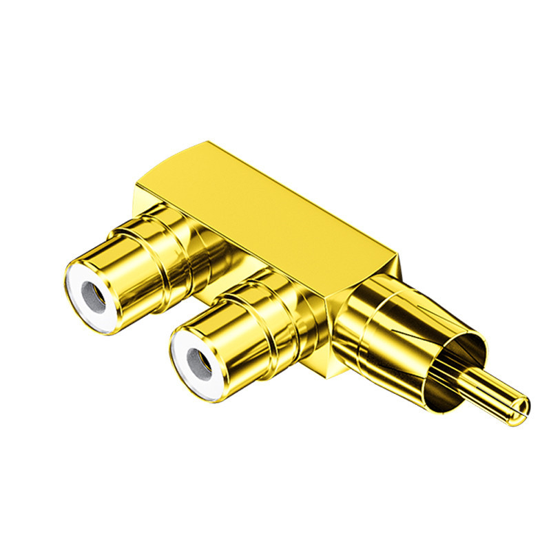 ERTK OnetoTwoRCA Adapter แจ๊คแปลง RCA 2สายเป็น 1สาย สำหรับ TV, VIDEO, เครื่องเสียง ประกันศูนย์ไทย