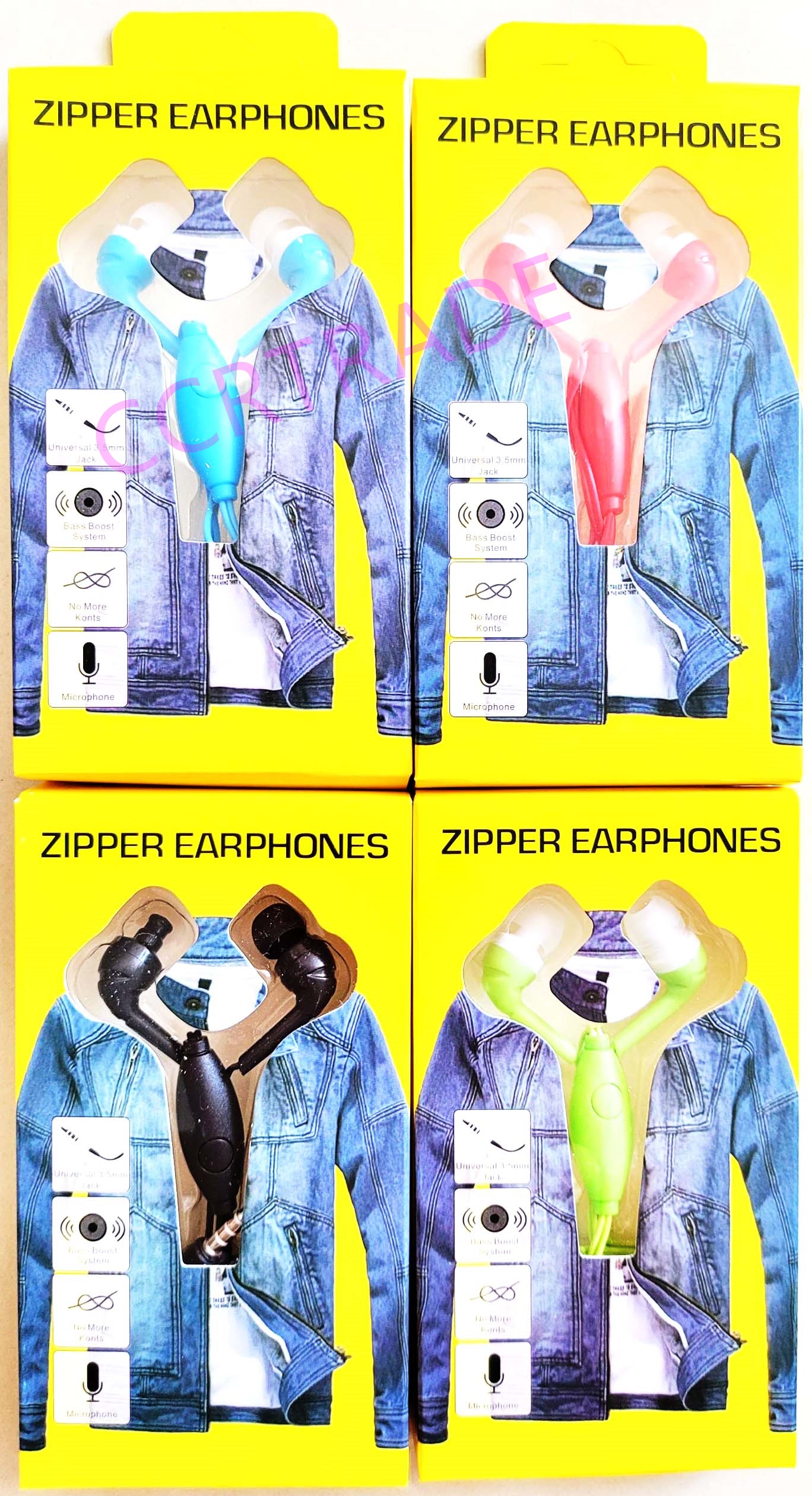 หูฟังสีสด+สมอล์ท็อคกล่องซิป 16.5 ซม.