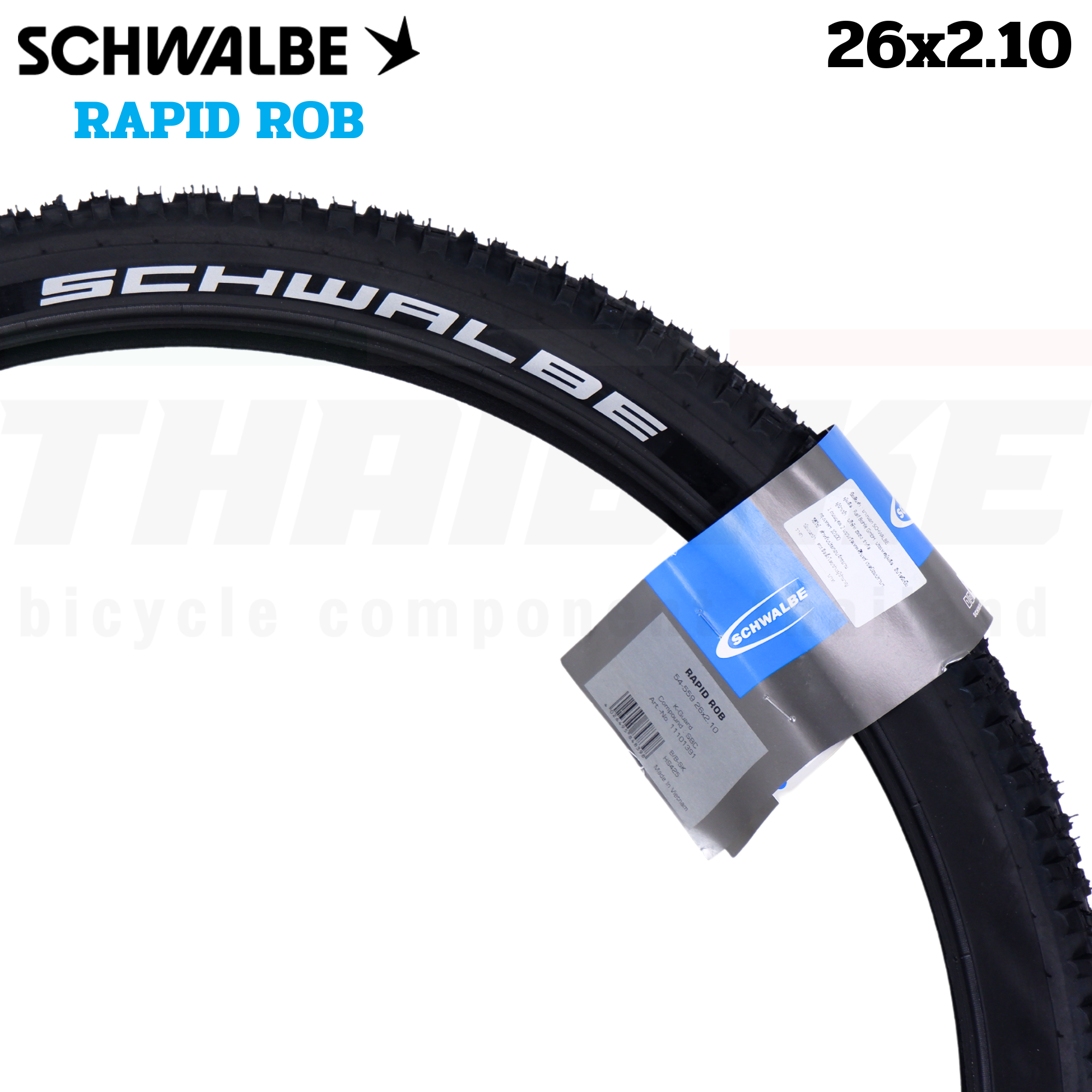 ยางนอกจักรยานเสือภูเขาขอบลวด SCHWALBE MTB รุ่น RAPID ROB 26X2.10