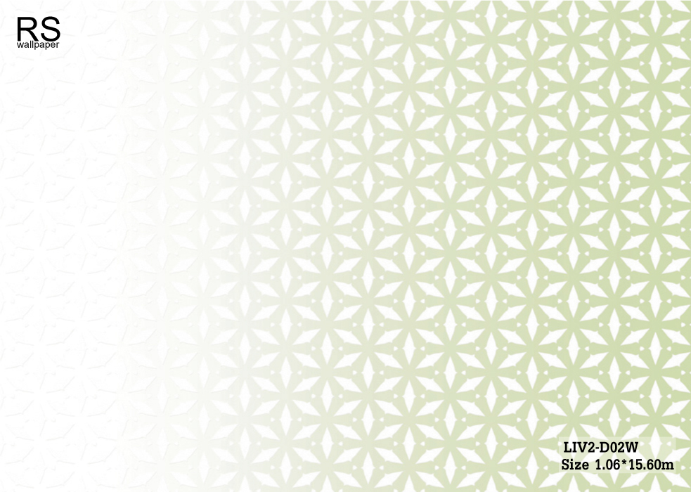 วอลเปเปอร์ โมเดิร์น ลายดอกจิก ไล่เฉดสีขาวเขียว LIV2-D02W