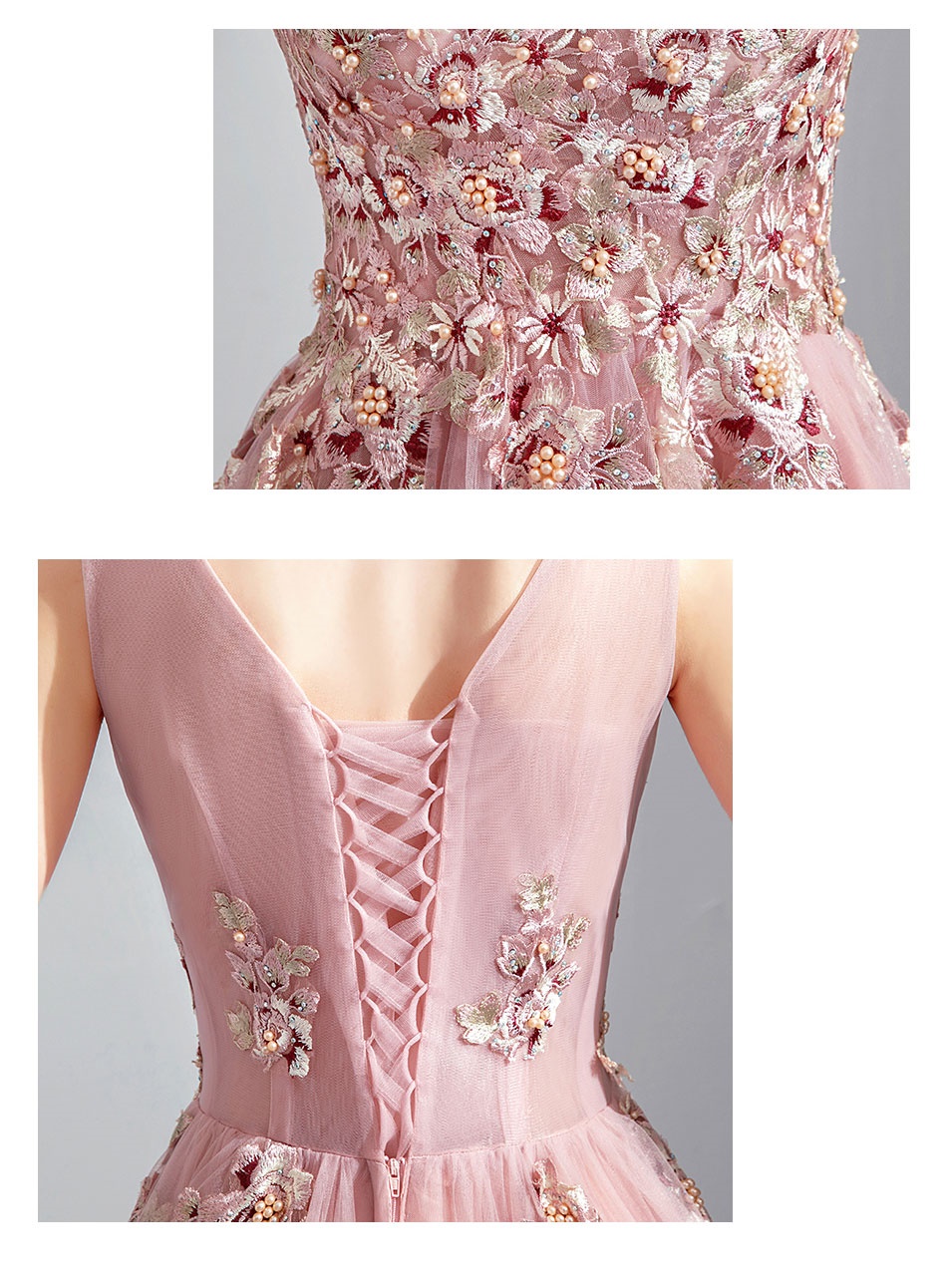 DL083 **พรีออเดอร์** ชุดออกงานสีชมพูทอง ชุดราตรี เดรสยาวออกงาน (Night party dresses) ชุดไปงานแต่งงานสวยๆ "ธีมสี Pink Gold"