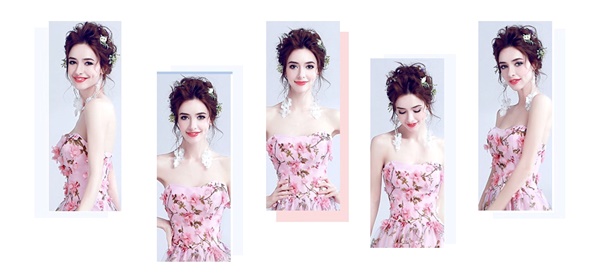 DL029 - **พรีออเดอร์** ชุดราตรี เดรสยาวออกงาน (Night party dresses) ชุดไปงานแต่งงานสวยๆ "ธีมสีชมพูแต่งดอก 3D"