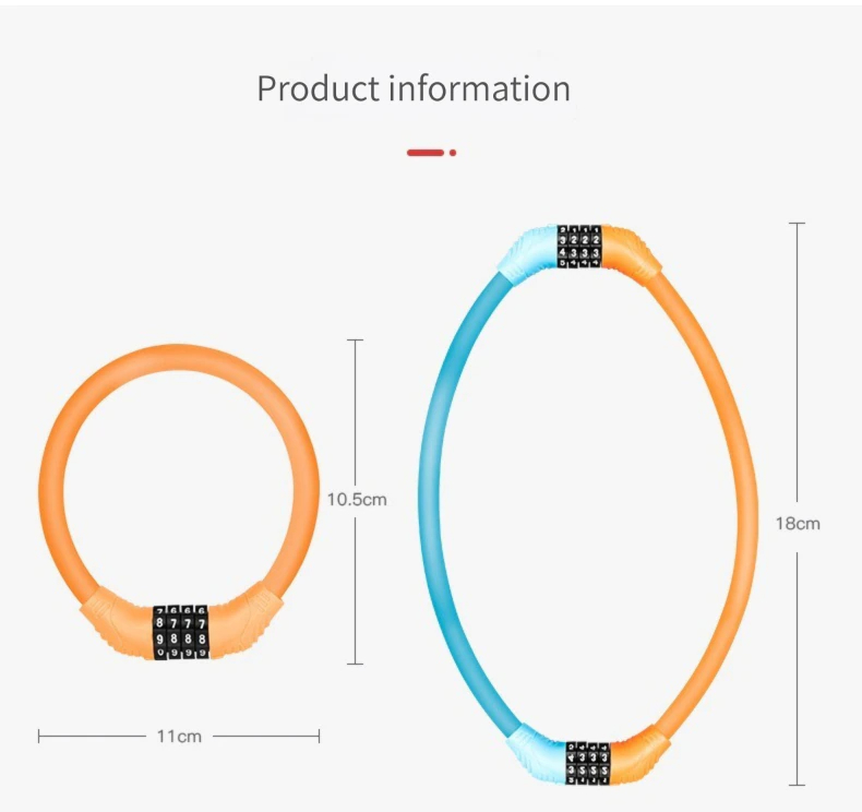 สายล็อคจักรยาน 4รหัส พกพาสะดวก Bicycle Locks 4 Digit Password